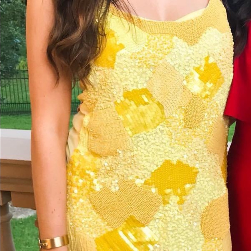 ZARA yellow sequin dress